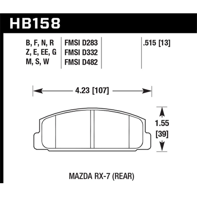 Rear High Performance Pads by HAWK PERFORMANCE - HB158F.515 pa13