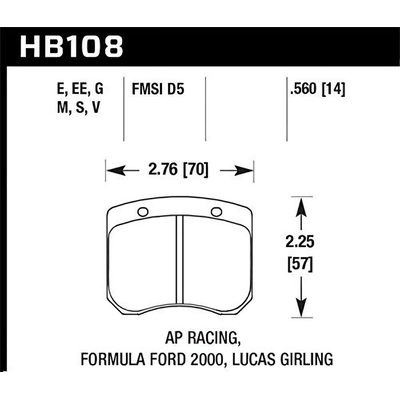 Plaquette de Frein arriére haute performance by HAWK PERFORMANCE - HB180B.560 pa32