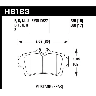 Rear High Performance Pads by HAWK PERFORMANCE - HB183F.585 pa6