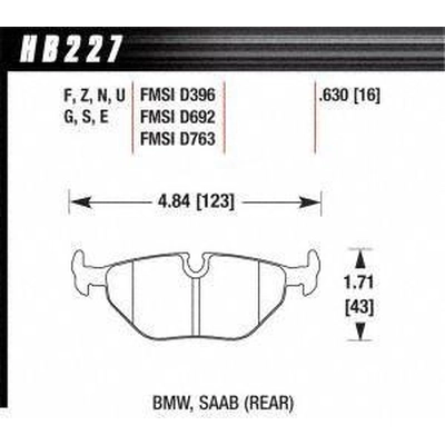 Rear High Performance Pads by HAWK PERFORMANCE - HB227N.630 pa4