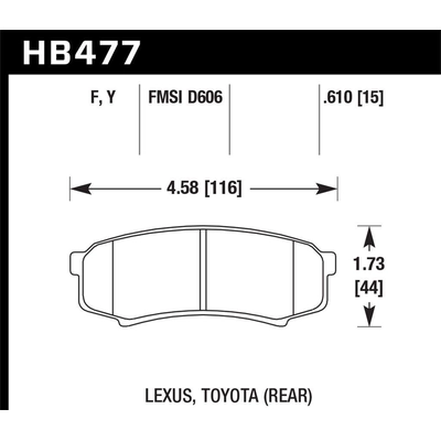 Rear High Performance Pads by HAWK PERFORMANCE - HB477F.610 pa25