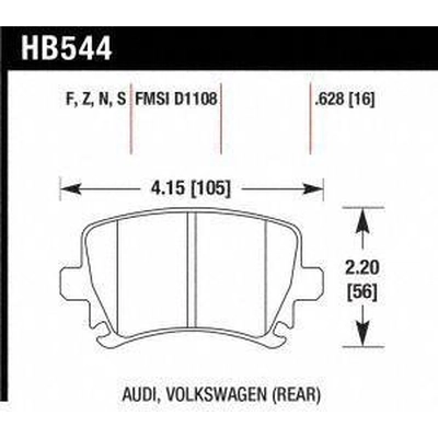 Rear High Performance Pads by HAWK PERFORMANCE - HB544B.628 pa4