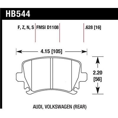 Rear High Performance Pads by HAWK PERFORMANCE - HB544N.628 pa3