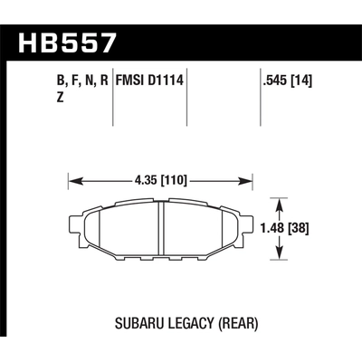 Rear High Performance Pads by HAWK PERFORMANCE - HB557N.545 pa15