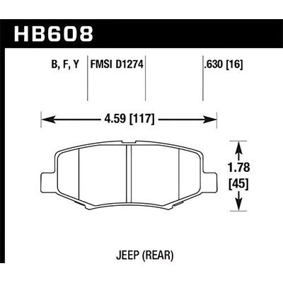 Rear High Performance Pads by HAWK PERFORMANCE - HB608Y.630 pa19