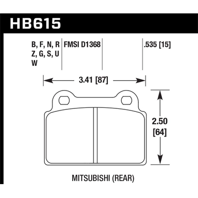 Rear High Performance Pads by HAWK PERFORMANCE - HB615F.535 pa21