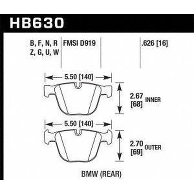 Rear High Performance Pads by HAWK PERFORMANCE - HB630B.626 pa2