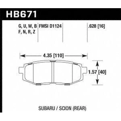 Rear High Performance Pads by HAWK PERFORMANCE - HB671F.628 pa2