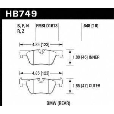 Rear High Performance Pads by HAWK PERFORMANCE - HB749N.648 pa2