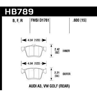 Plaquette de Frein arriére haute performance de HAWK PERFORMANCE - HB789B.600 pa3