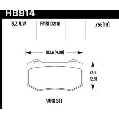 Plaquette de Frein arriére haute performance by HAWK PERFORMANCE - HB914B.580 pa7