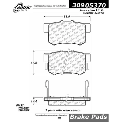 Rear High Performance Pads by STOPTECH - 309.05370 pa2