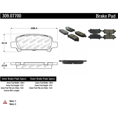 Rear High Performance Pads by STOPTECH - 309.07700 pa7