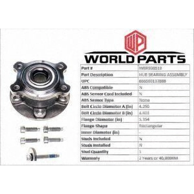 Rear Hub Assembly by WORLDPARTS - WBR930518 pa7