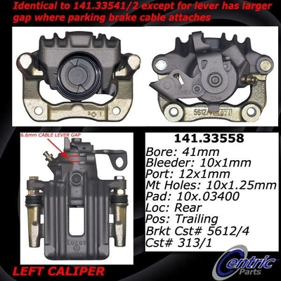 Rear Left Rebuilt Caliper With Hardware by CENTRIC PARTS - 141.33558 pa13