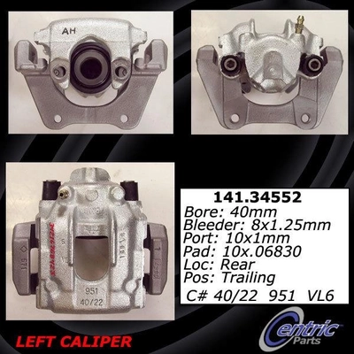 Rear Left Rebuilt Caliper With Hardware by CENTRIC PARTS - 141.34552 pa3