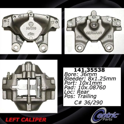 Rear Left Rebuilt Caliper With Hardware by CENTRIC PARTS - 141.35538 pa5