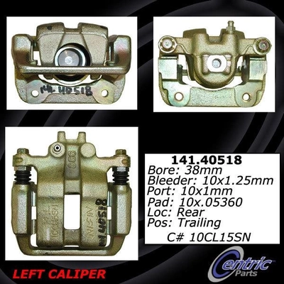 Rear Left Rebuilt Caliper With Hardware by CENTRIC PARTS - 141.40518 pa13