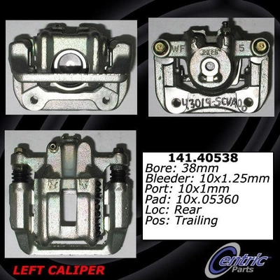 Rear Left Rebuilt Caliper With Hardware by CENTRIC PARTS - 141.40538 pa5