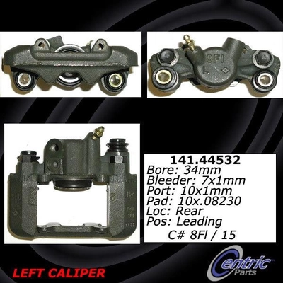 Rear Left Rebuilt Caliper With Hardware by CENTRIC PARTS - 141.44532 pa8