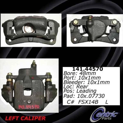 Rear Left Rebuilt Caliper With Hardware by CENTRIC PARTS - 141.44570 pa8