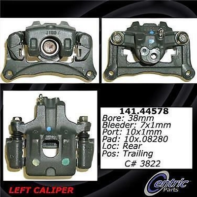 Rear Left Rebuilt Caliper With Hardware by CENTRIC PARTS - 141.44578 pa16