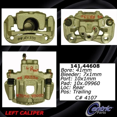 Rear Left Rebuilt Caliper With Hardware by CENTRIC PARTS - 141.44608 pa9