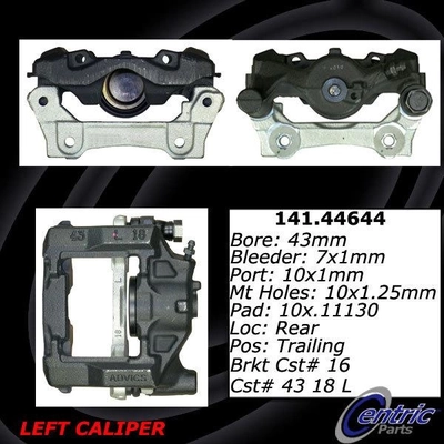 Rear Left Rebuilt Caliper With Hardware by CENTRIC PARTS - 141.44644 pa12