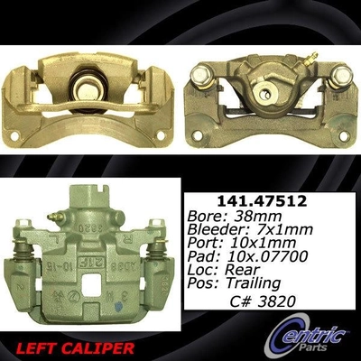 Rear Left Rebuilt Caliper With Hardware by CENTRIC PARTS - 141.47512 pa11