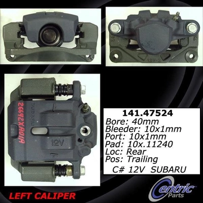 Rear Left Rebuilt Caliper With Hardware by CENTRIC PARTS - 141.47524 pa7