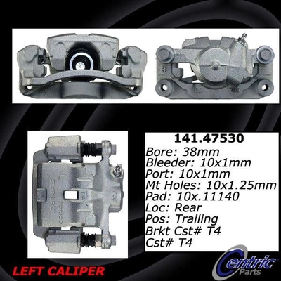 Rear Left Rebuilt Caliper With Hardware by CENTRIC PARTS - 141.47530 pa5