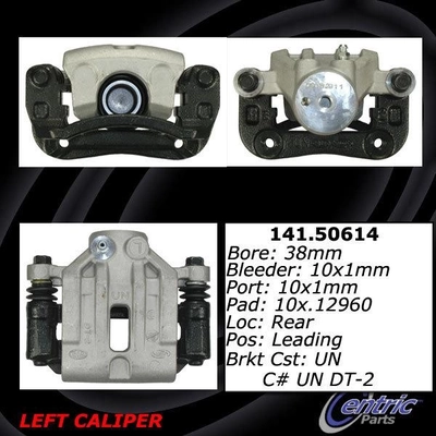 Rear Left Rebuilt Caliper With Hardware by CENTRIC PARTS - 141.50614 pa4