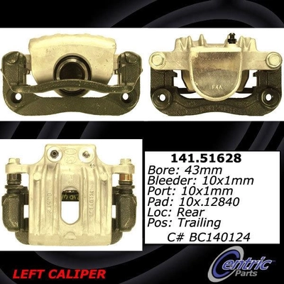 Rear Left Rebuilt Caliper With Hardware by CENTRIC PARTS - 141.51628 pa11