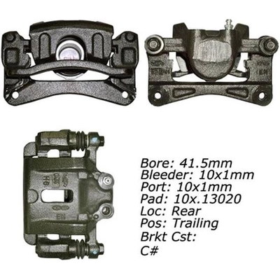 Rear Left Rebuilt Caliper With Hardware by CENTRIC PARTS - 141.51632 pa12