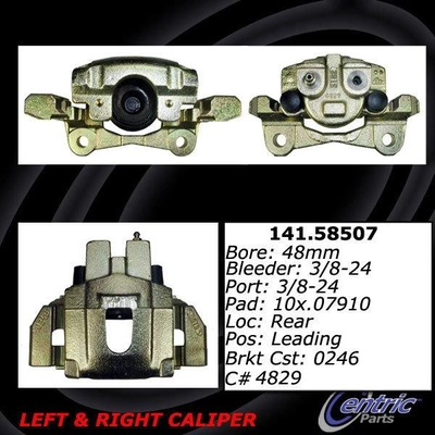 Rear Left Rebuilt Caliper With Hardware by CENTRIC PARTS - 141.58507 pa10