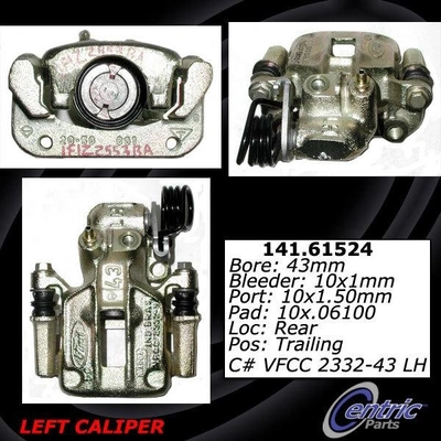 Rear Left Rebuilt Caliper With Hardware by CENTRIC PARTS - 141.61524 pa3