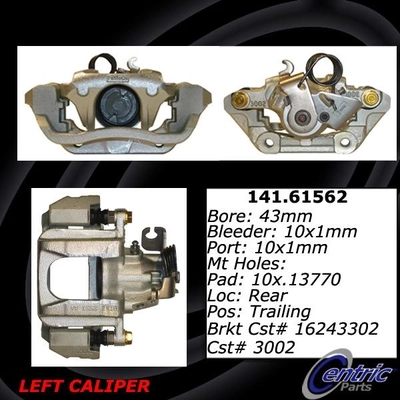 Rear Left Rebuilt Caliper With Hardware by CENTRIC PARTS - 141.61562 pa3