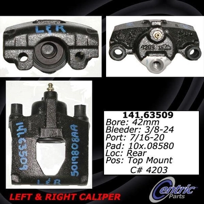 Rear Left Rebuilt Caliper With Hardware by CENTRIC PARTS - 141.63509 pa4