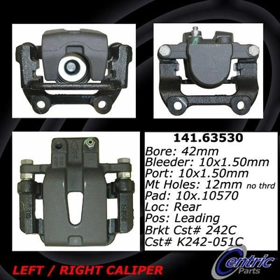 Rear Left Rebuilt Caliper With Hardware by CENTRIC PARTS - 141.63530 pa1