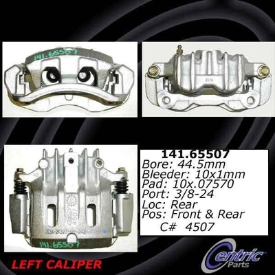 Rear Left Rebuilt Caliper With Hardware by CENTRIC PARTS - 141.65507 pa13