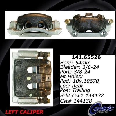 Rear Left Rebuilt Caliper With Hardware by CENTRIC PARTS - 141.65526 pa9