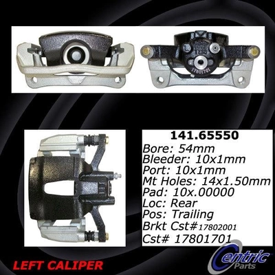 Rear Left Rebuilt Caliper With Hardware by CENTRIC PARTS - 141.65550 pa8