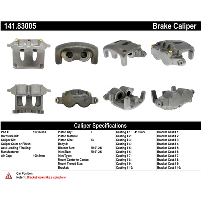 Étrier arrière gauche reconditionné avec matériel by CENTRIC PARTS - 141.83005 pa2