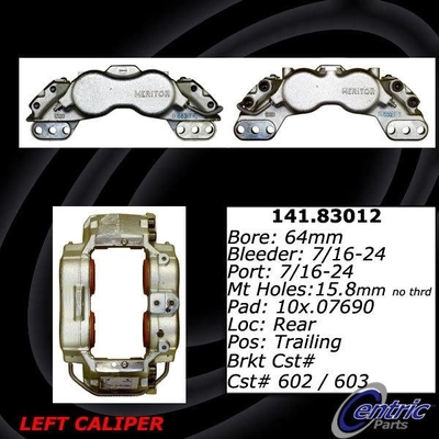 Rear Left Rebuilt Caliper With Hardware by CENTRIC PARTS - 141.83012 pa5