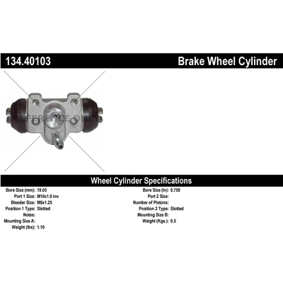 Rear Left Wheel Cylinder by CENTRIC PARTS - 134.40103 pa1