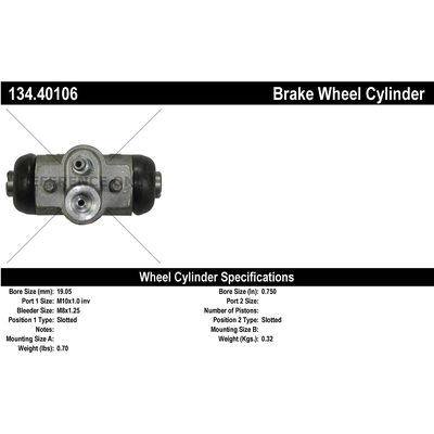 Rear Left Wheel Cylinder by CENTRIC PARTS - 134.40106 pa1