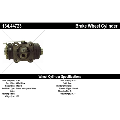 Cylindre de roue arrière gauche  by CENTRIC PARTS - 134.44723 pa1