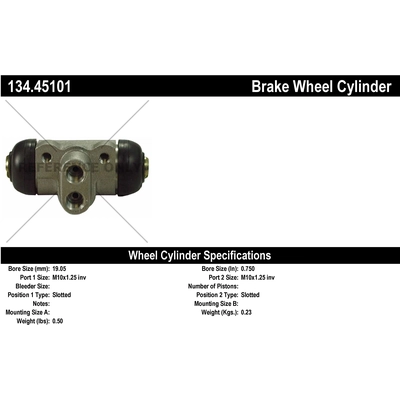 Rear Left Wheel Cylinder by CENTRIC PARTS - 134.45101 pa2