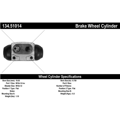 Rear Left Wheel Cylinder by CENTRIC PARTS - 134.51014 pa1