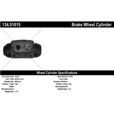 CENTRIC PARTS - 134.51015 - Rear Right Or Rear Left Drum Brake Wheel Cylinder pa2